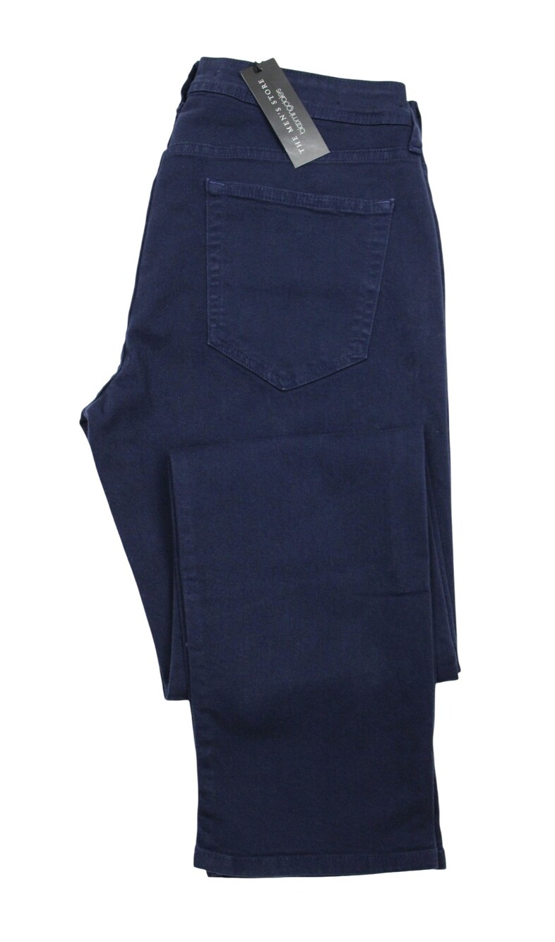 Men's Store at Bloomingdale's 5-Pocket Pants 38x34 Stretch Denim Navy Tailored